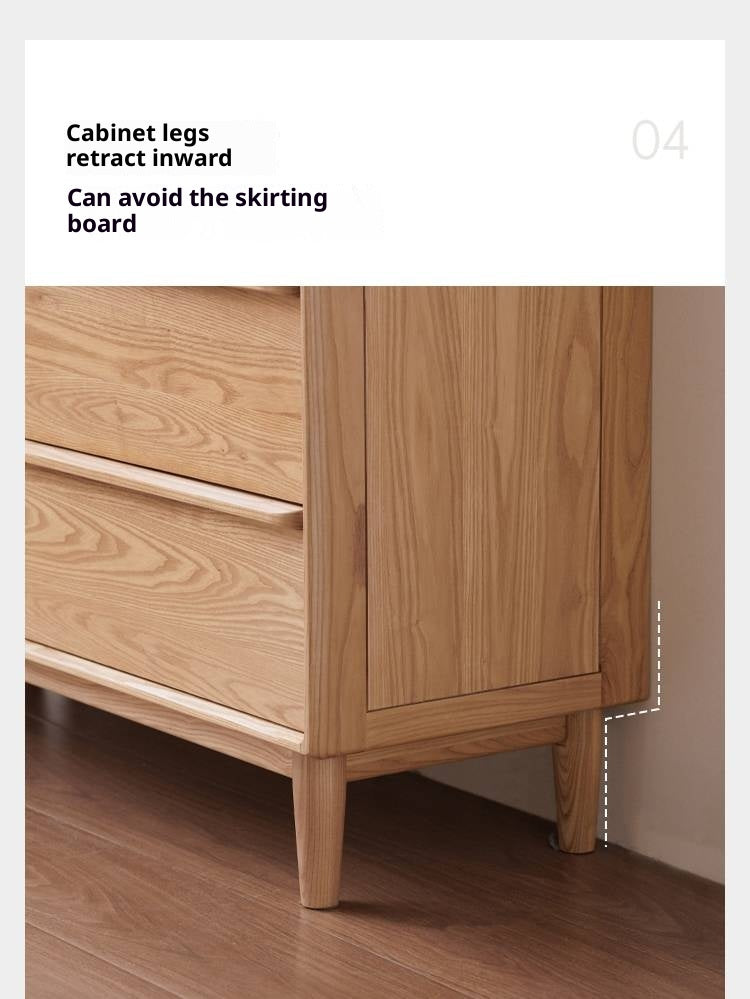 Oak, Ash Solid Wood Modern Storage Drawer Cabinet