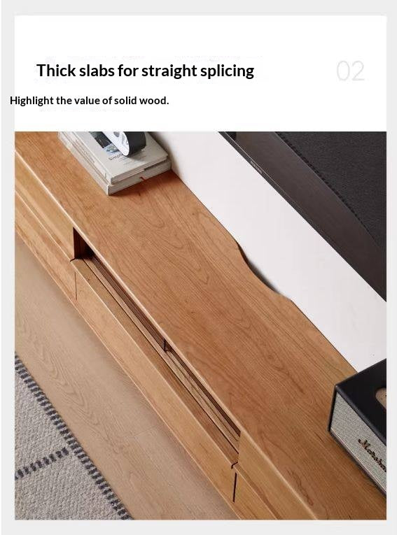 Cherry Solid Wood Modern Simple Floor TV Stand