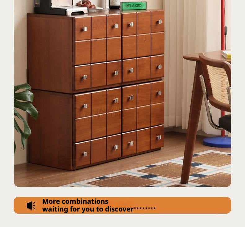 Poplar , Rubber Solid Wood Retro Style Side Cabinets.