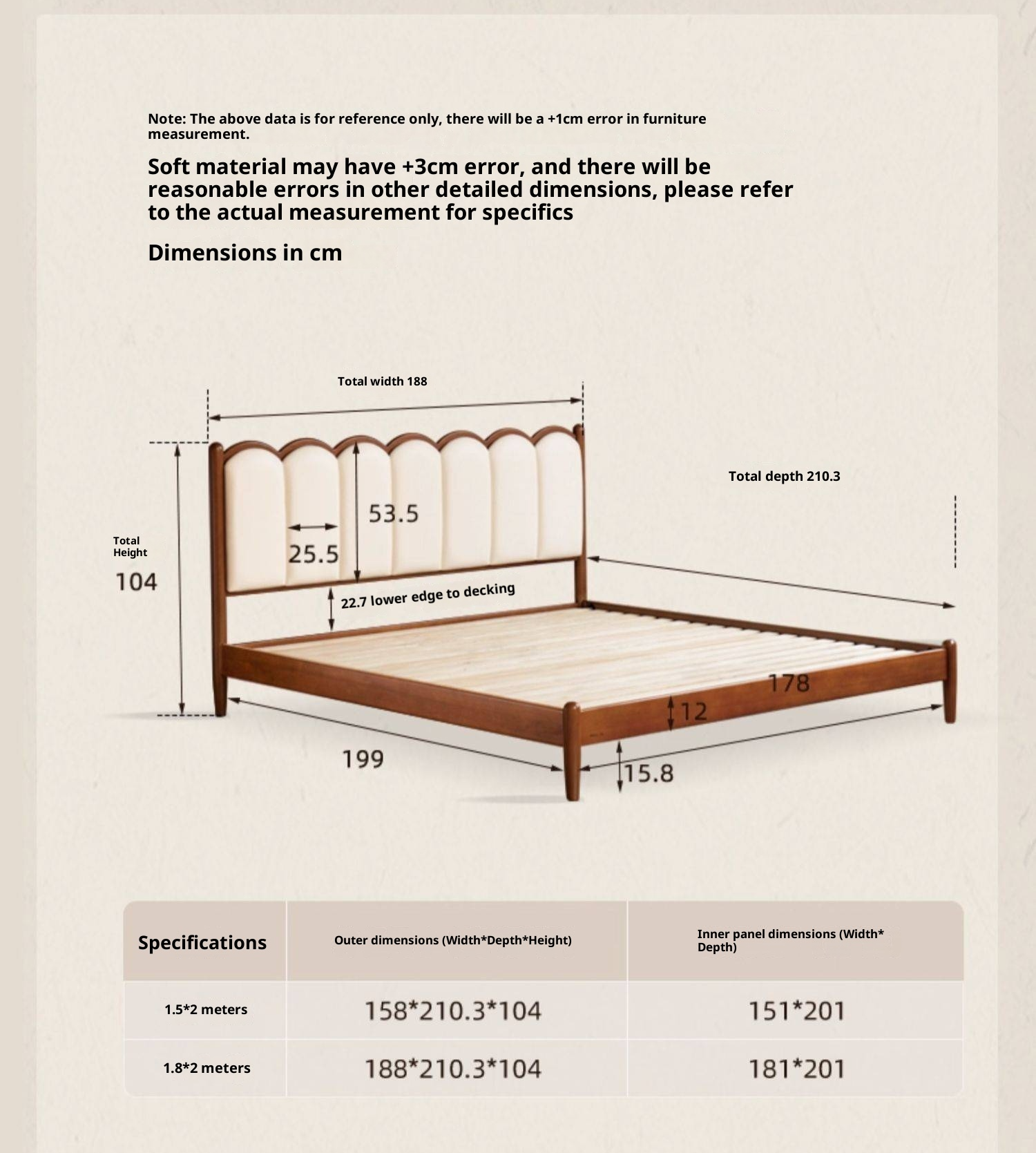 Poplar Solid Wood Bed, French Retro Style Piano Key Bed