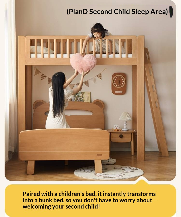 Beech Solid Wood Children's Loft Bed