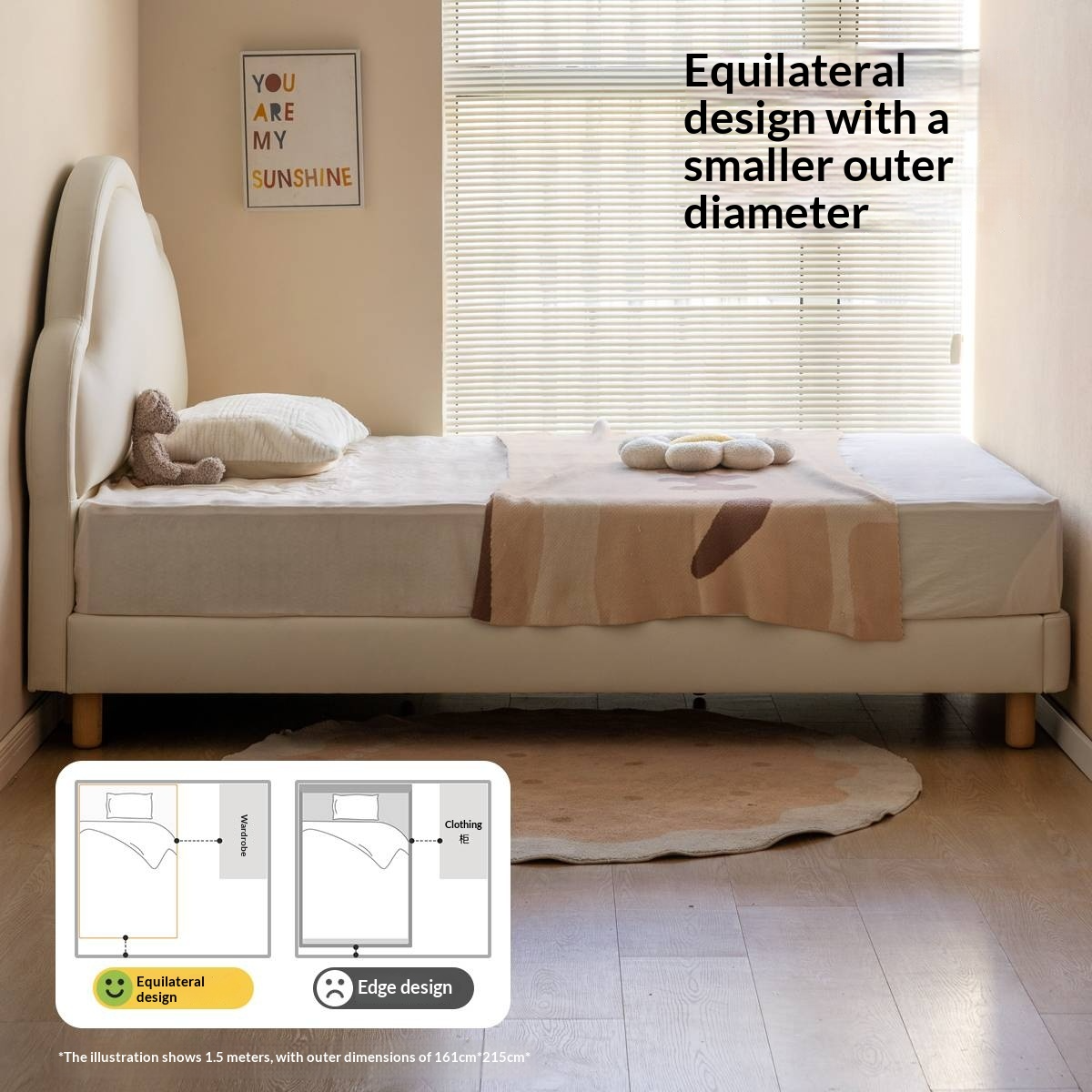 Сream style Organic Leather kid's Cloud Bed<