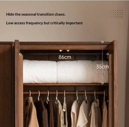 Oak Solid Wood Wardrobe with Modern Minimalist Design