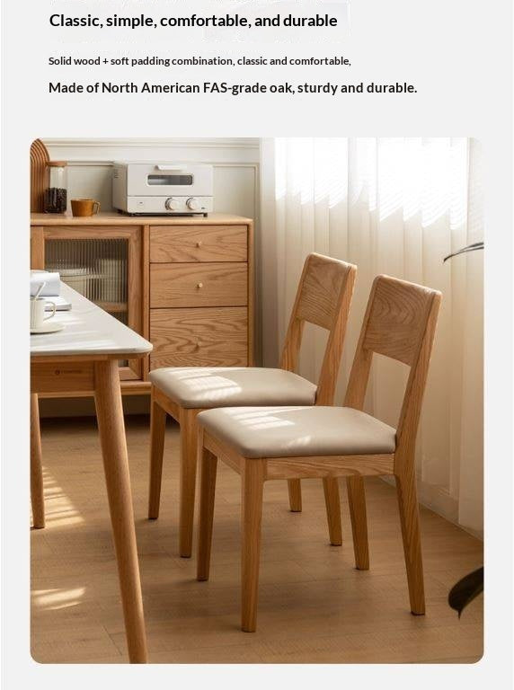 4 pcs set Oak Solid Wood Soft Packed Dining Chair