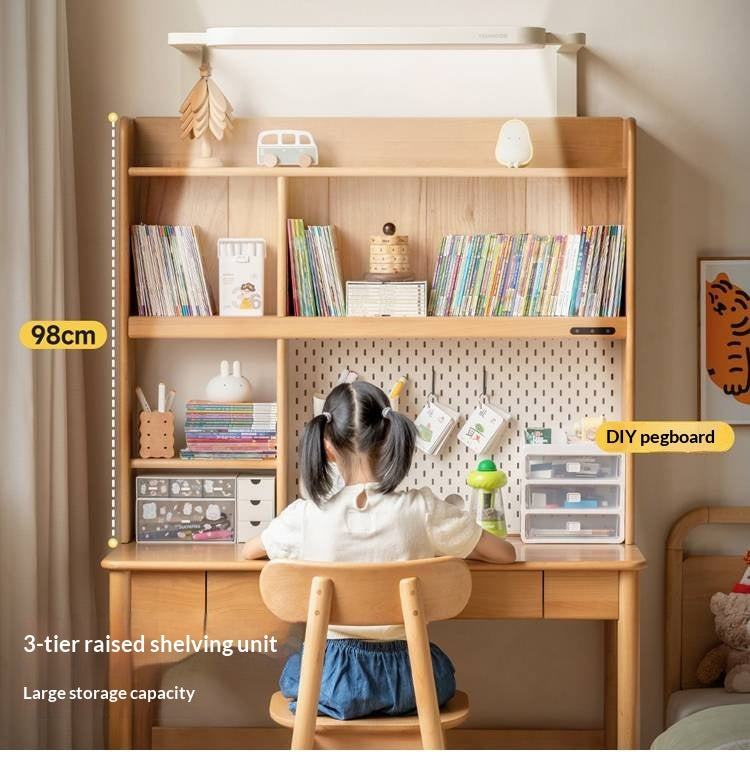 Beech Solid Wood Children's Desk With Adjustable Height