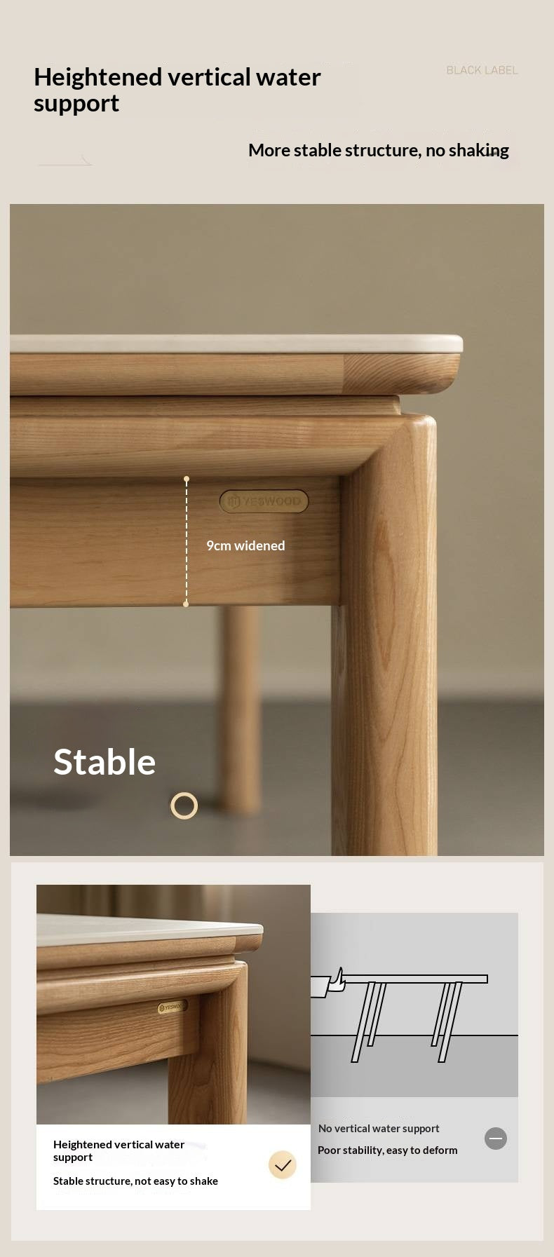 White Ash Solid Wood Restaurant Slab Dining Table