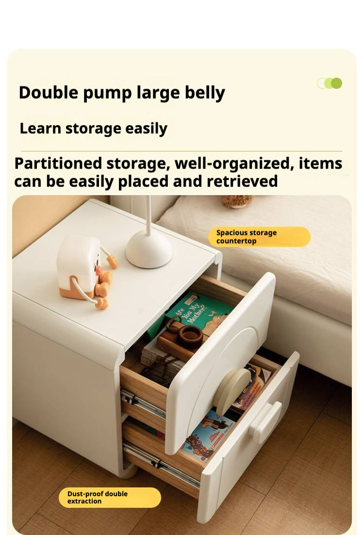 Rubber Wood Solid Wood Children's Nightstand.