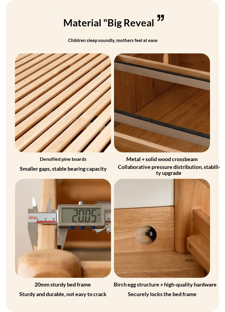 Rubberwood Children's Solid Wood Multifunctional Storage Loft Bed