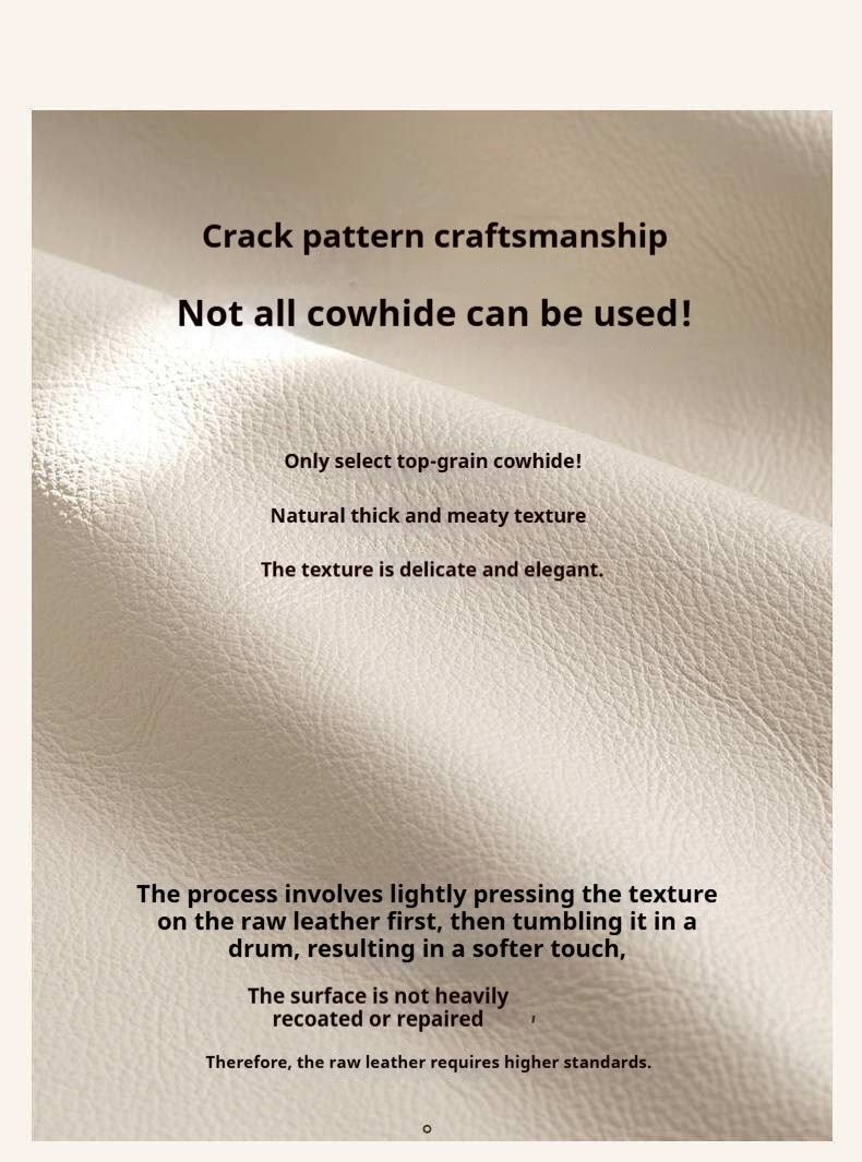 Genuine Leather Cream Soft Box Bed