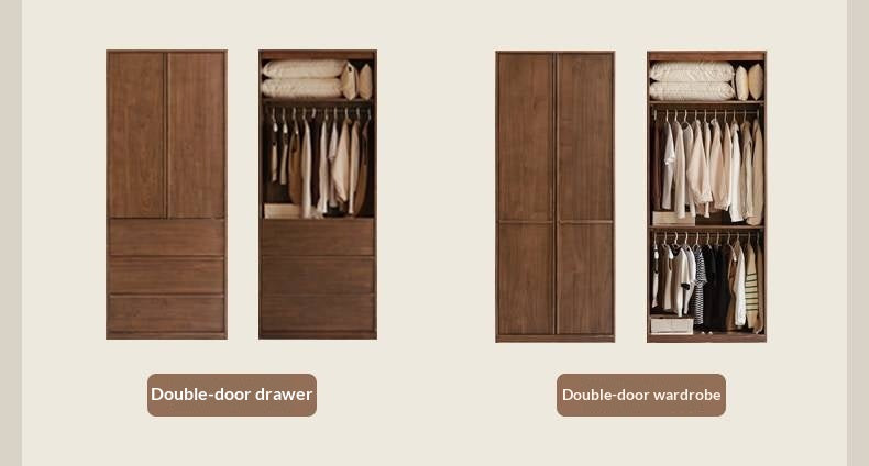 Black Walnut Solid Wood Italian Light Luxury Wardrobe