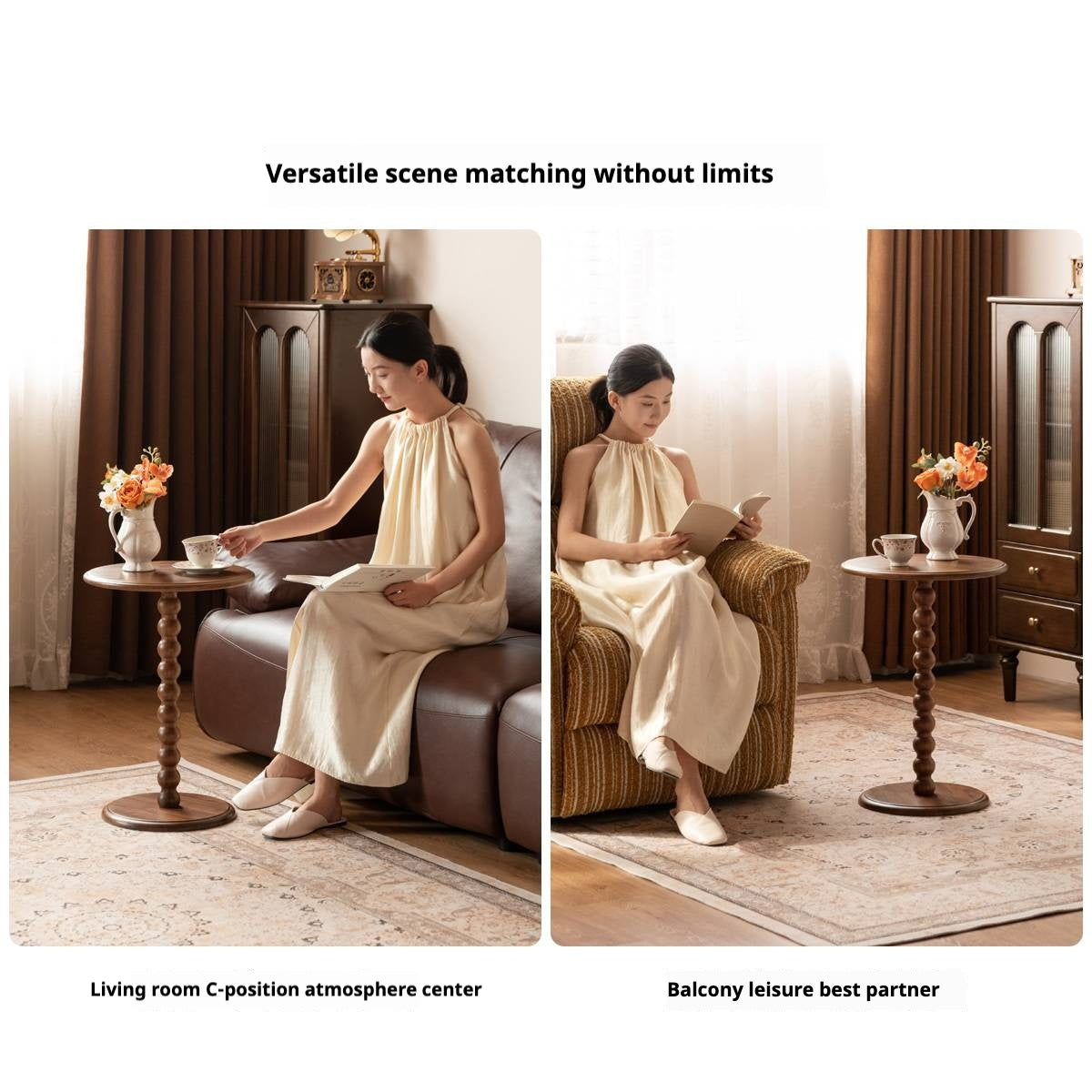 Black Walnut Solid Wood American Retro Style Side Table