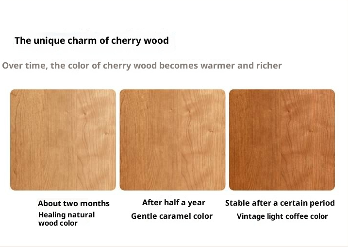 Cherry Solid Wood Floating Platform Box Bed, Headboard-Free Bed