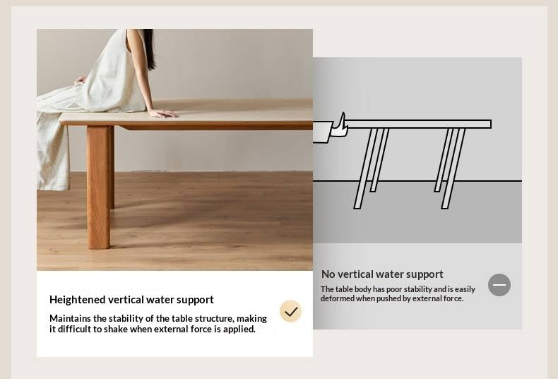 Cherry Solid Wood Vintage Style Slab Dining Table with Sintered Stone Top