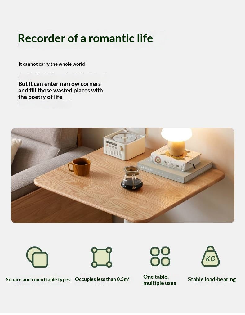 Oak Solid Wood Lifting Side Table