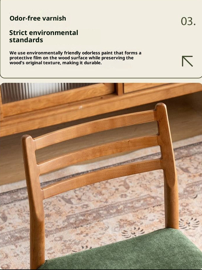 Set 4 pcs Cherry, Ash Solid Wood Artistic Retro Style Dining Chair