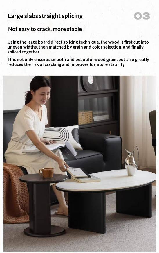 Ash Solid Wood Nordic Aesthetic Top Slab Coffee Table