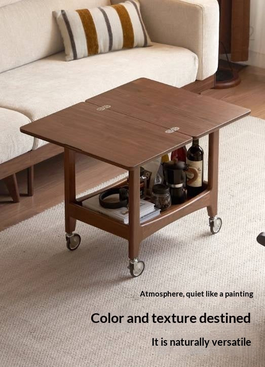 Black Walnut Solid Wood Movable Folding Modern Side Table