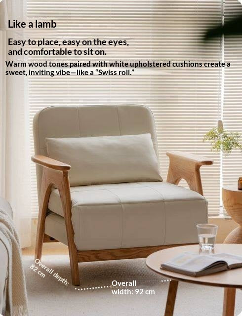 Oak, Beech Solid Wood Folding Sofa Bed Chair in Faux Leather