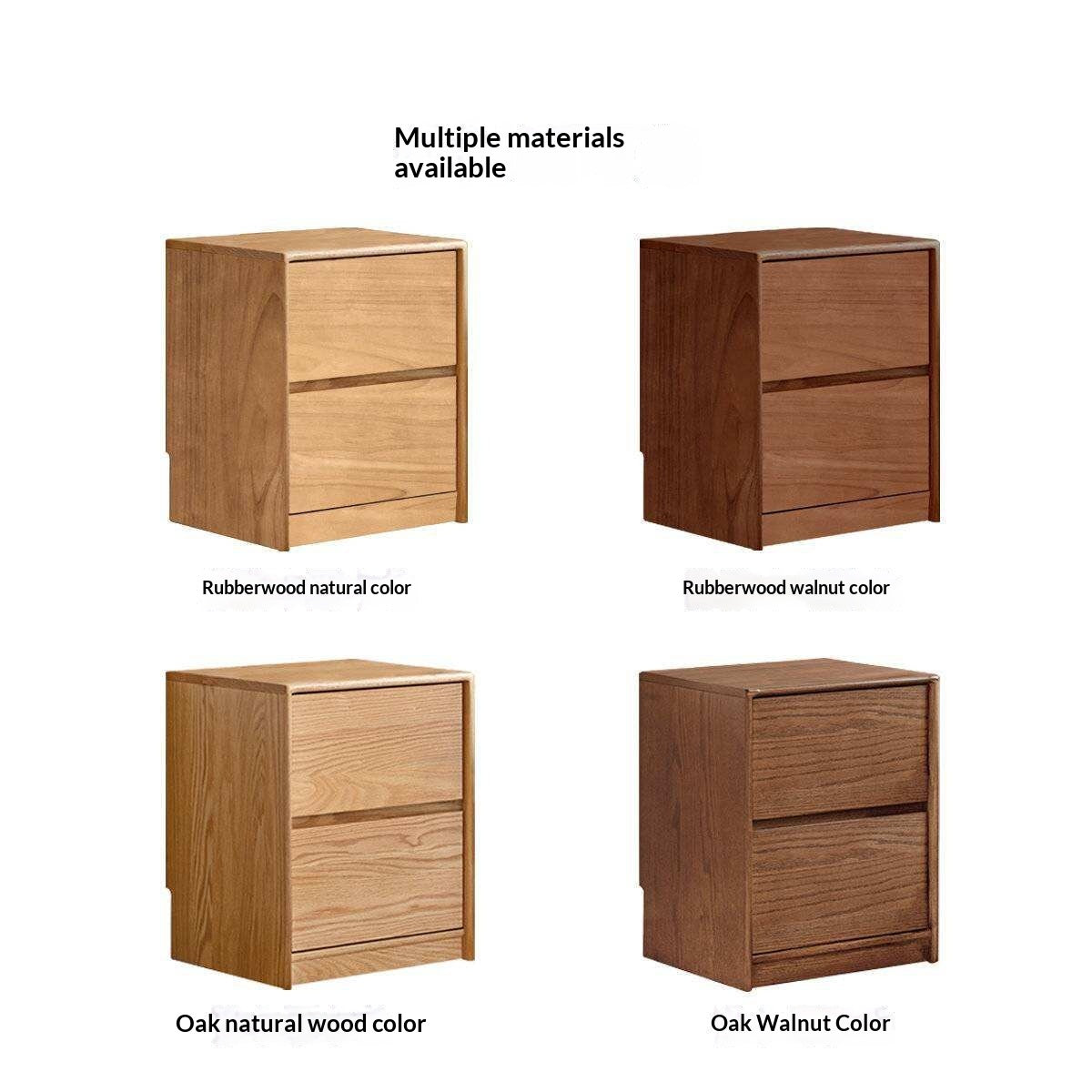 Birch Solid Wood Modern Minimalist Nightstand with Storage Cabinet