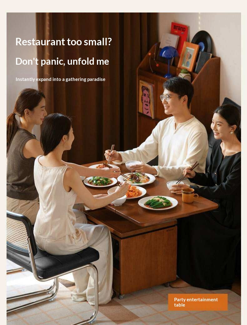 Tulipwood Solid Wood Lifting Coffee Table with Folding Square Top