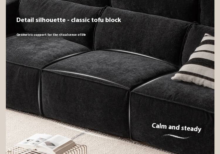 Fabric Modern Style chenille tofu block Sofa.