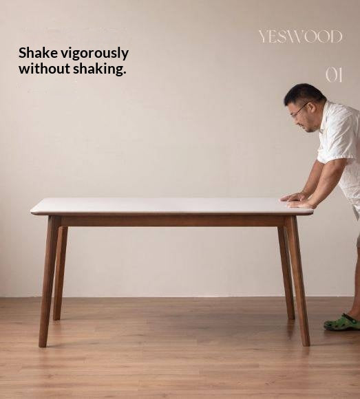 Beech Solid Wood Rock Board Dining Table