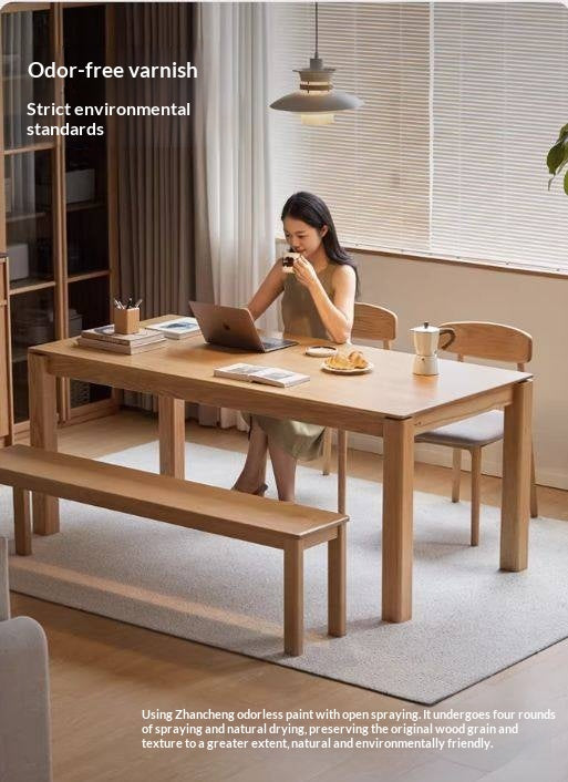 Oak Solid Wood Modern Minimalist Long Dining Table