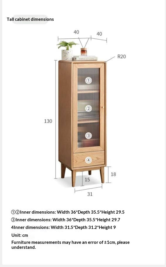 Oak, Ash Solid Wood Side Cabinet