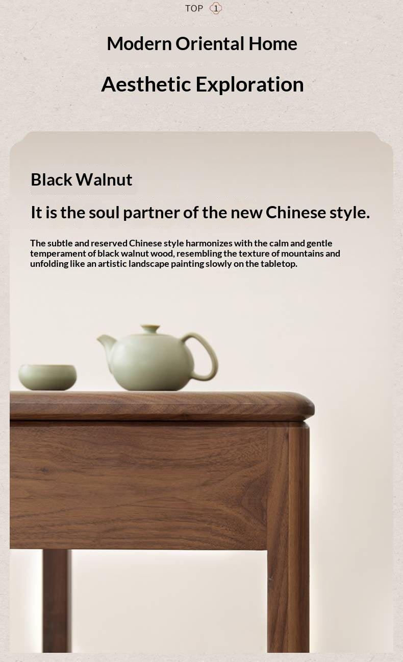 Black Walnut Solid Wood Modern Study Desk