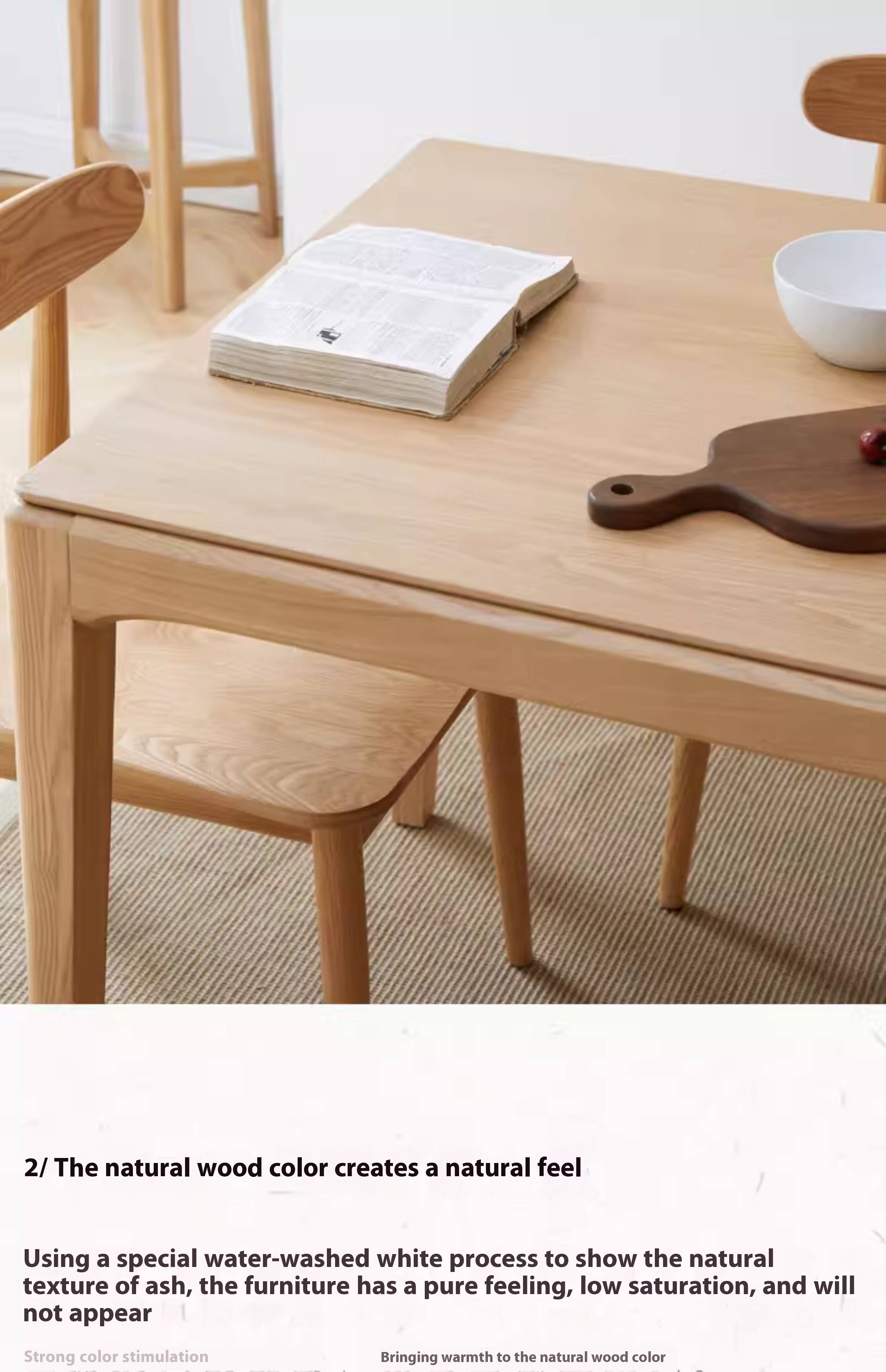 Ash Solid Wood Rectangular Modern Dining Table