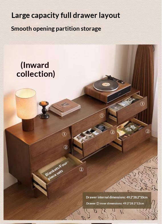 Solid Rubberwood Antique Style Chest of Drawers