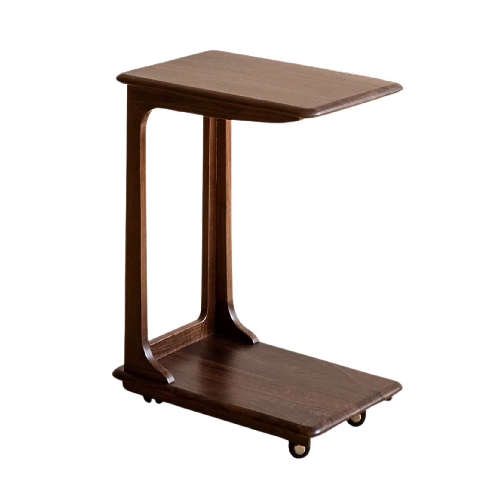 Black Walnut Solid Wood Mobile Side Table