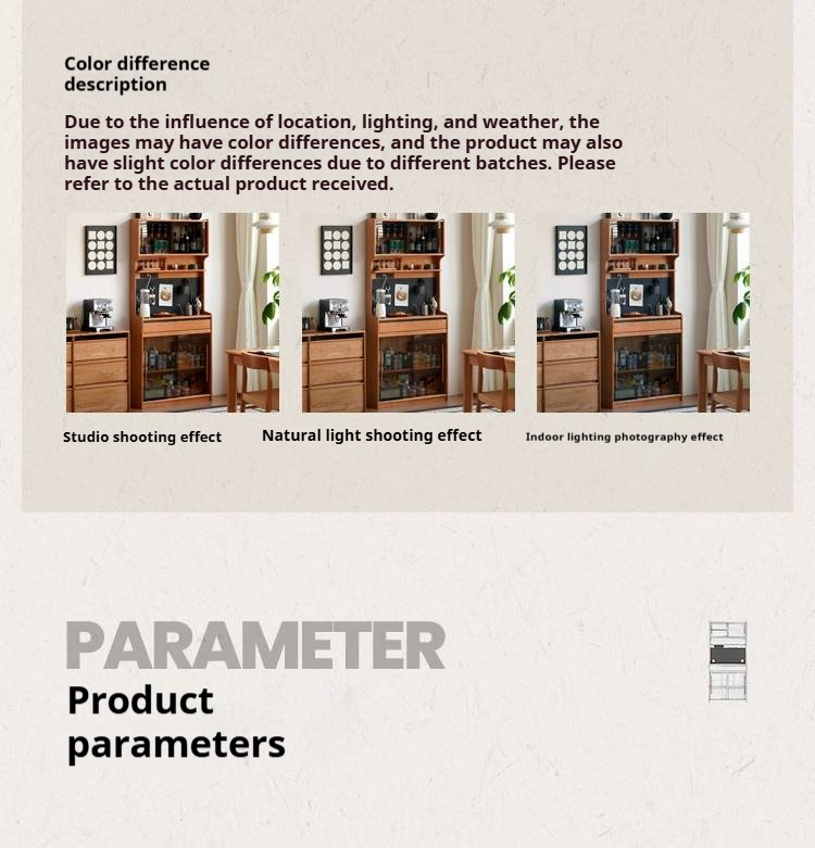 Cherry Solid Wood Ultra-thin Sideboard.