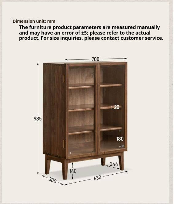 Black Walnut, Ash Solid Wood Side Cabinet
