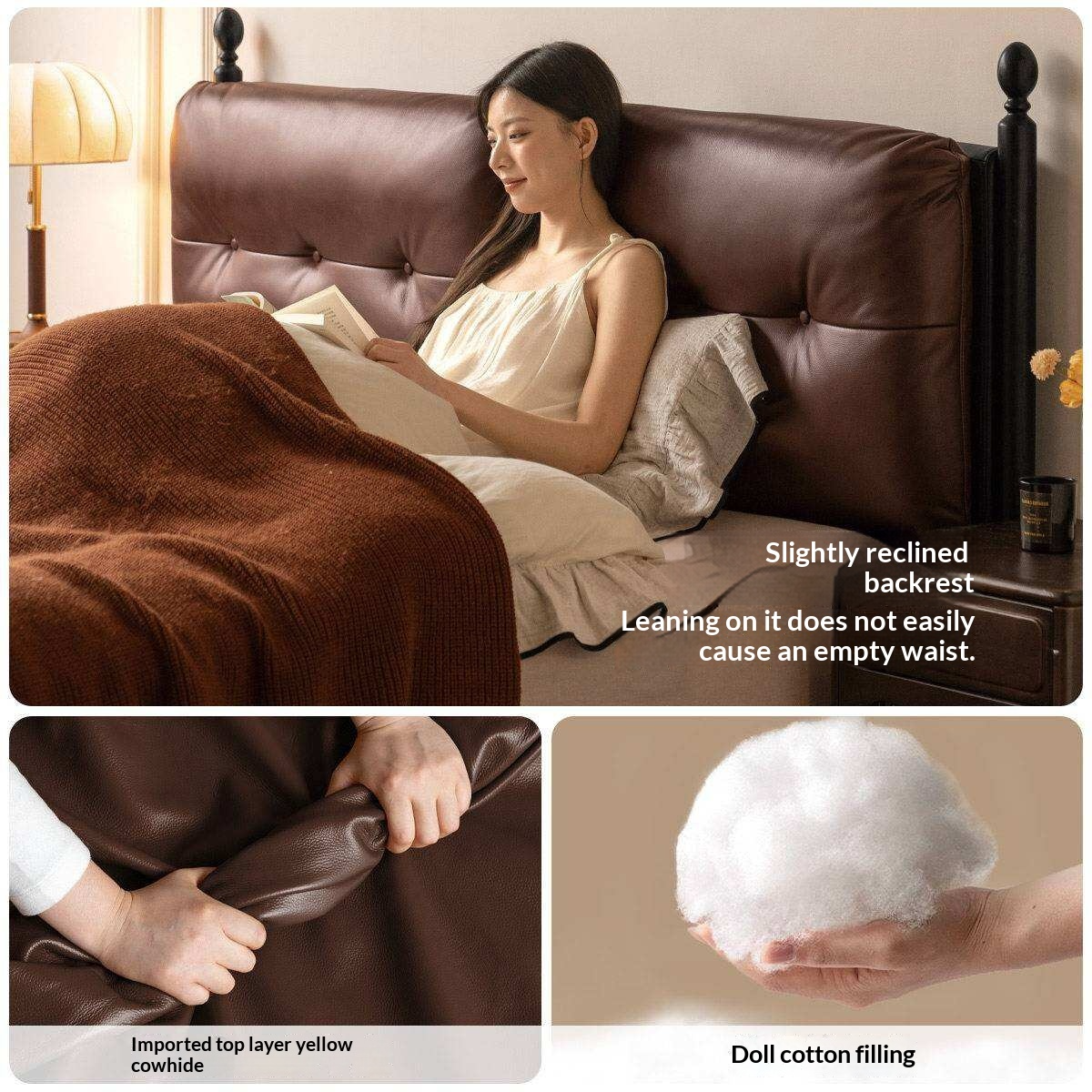 Genuine Leather Luxury Storage Bed with Lift-Up Storage Box Bed
