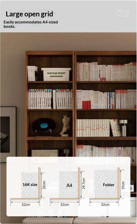Black Walnut, Sandalwood Solid Wood Light Luxury Combined Bookshelf With Seat