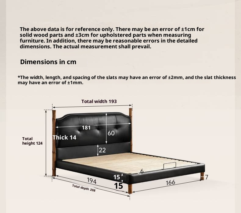 Genuine Leather Soft Headboard Bed