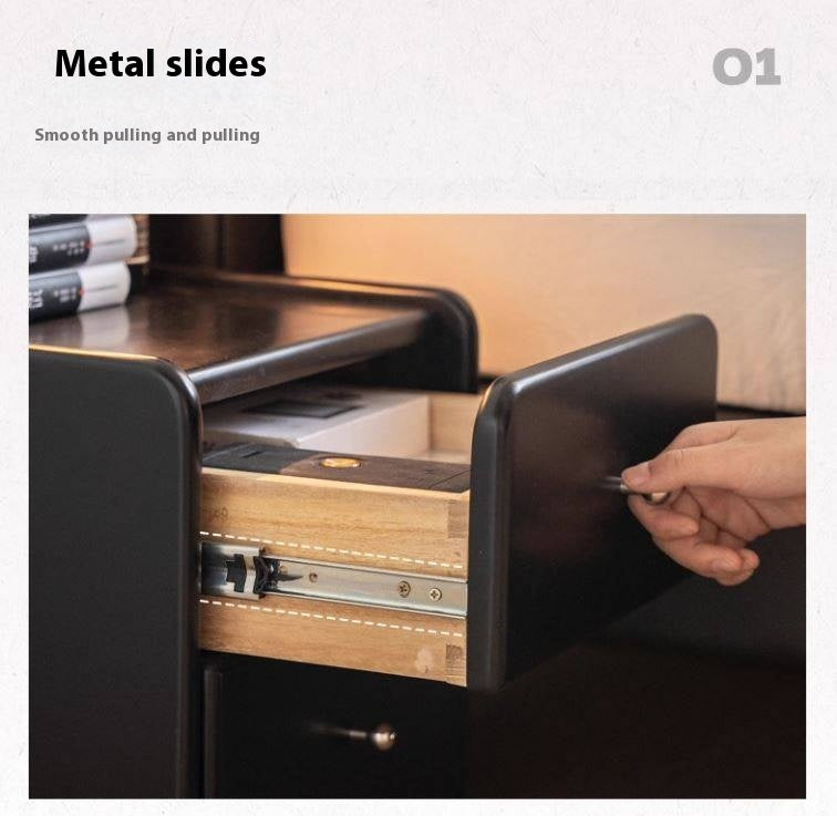 Solid RubberWood Multi Functional Nightstand.