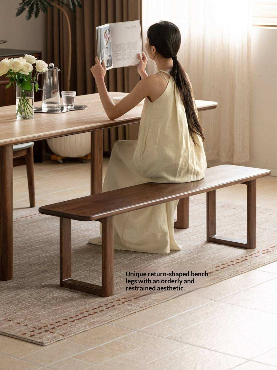 Black Walnut, White Ash Solid Wood Leisure Long Bench