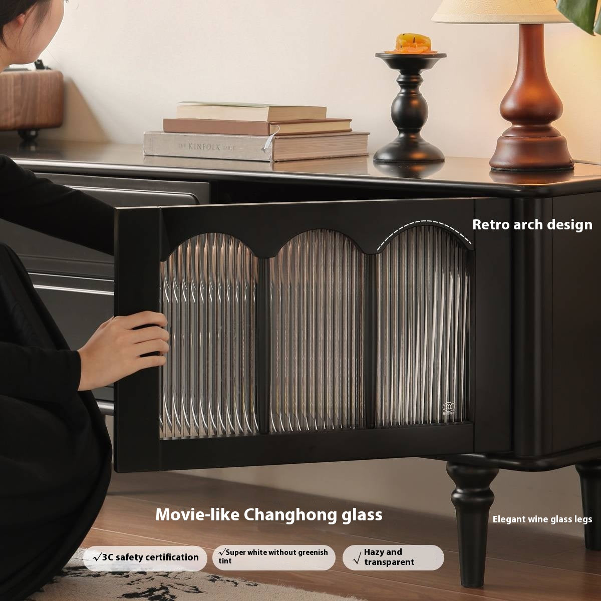 Solid RubberWood French Retro TV Stand