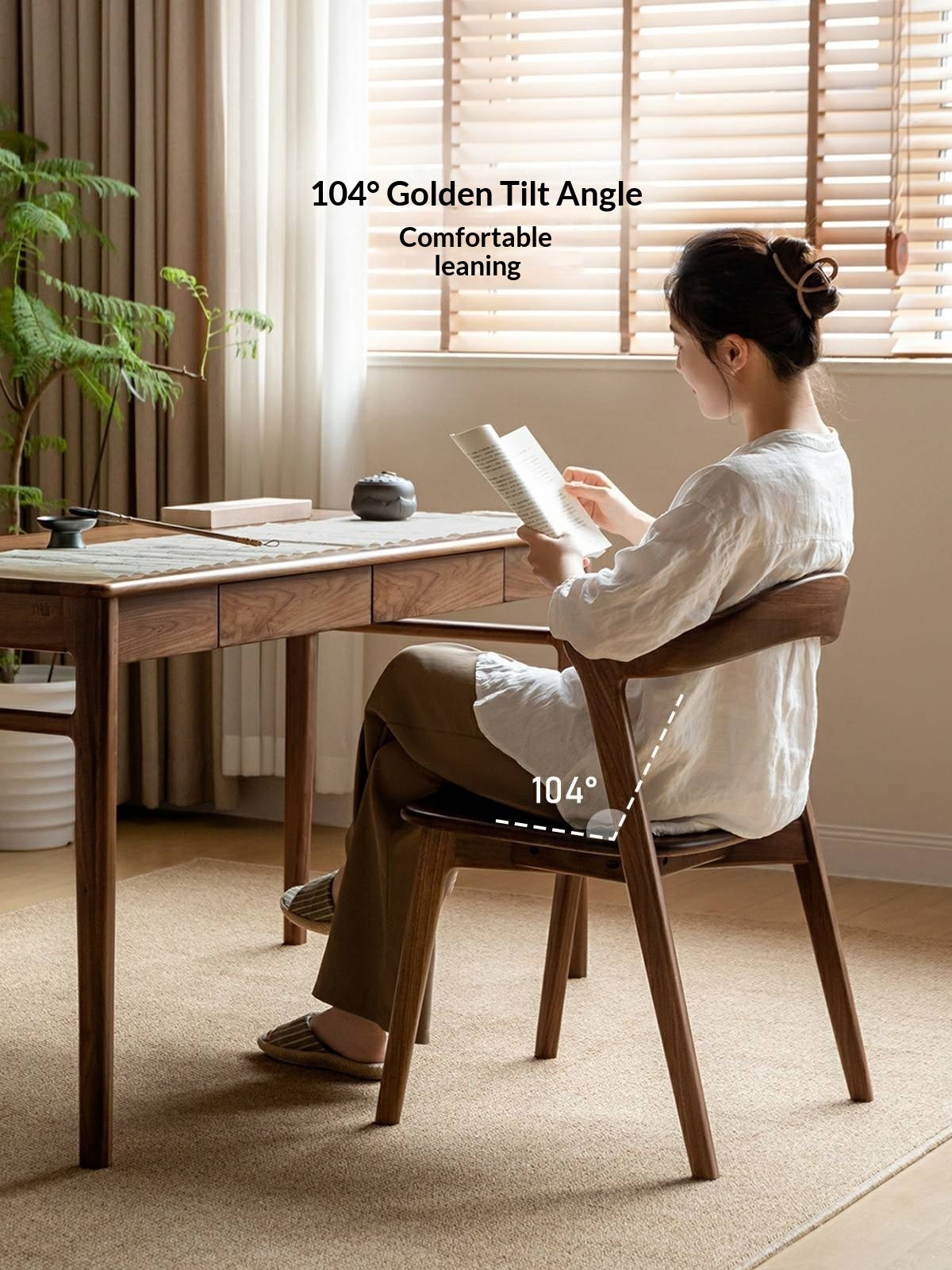 Black Walnut, Ash Solid Wood Dining Chair