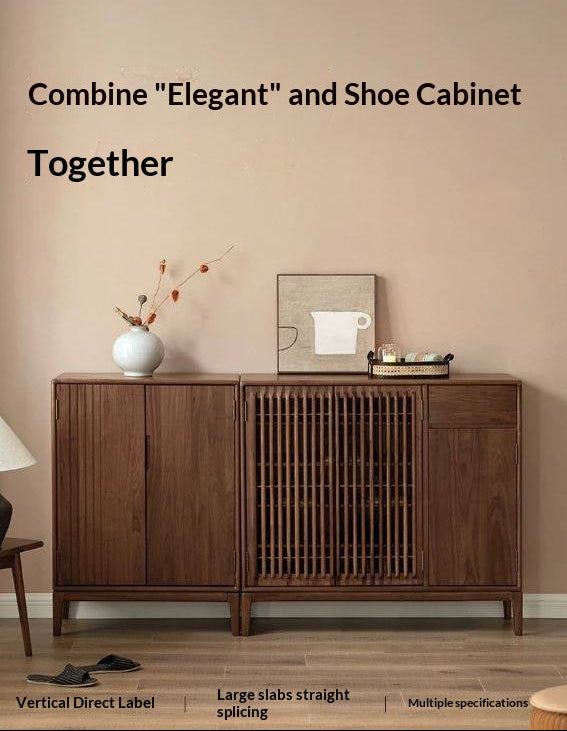 Black walnut, Ash Solid Wood Large Capacity Shoe Cabinet