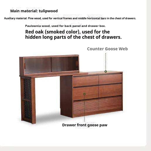 Tulipwood Solid Wood Vanity Table Cabinet Perforated Board