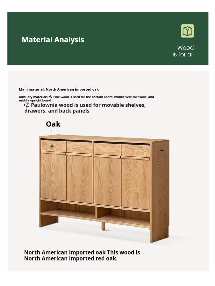 Oak Solid Wood Capacity Shoe Cabinet.