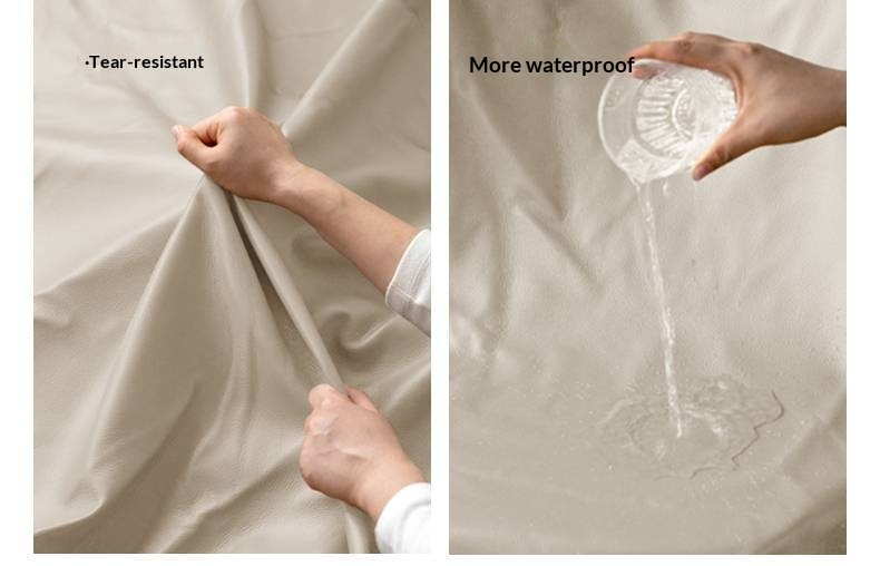 Black Walnut Solid Wood Box Bed — Luxury Genuine Leather Bed with Soft Backrest