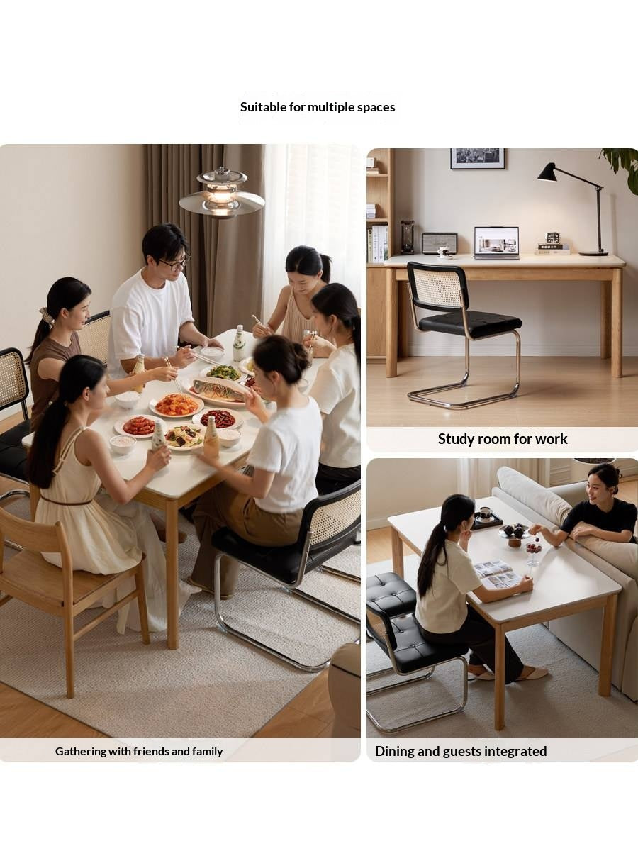 Ash, Oak Solid Wood Modern Minimalist Style Slab Dining Table