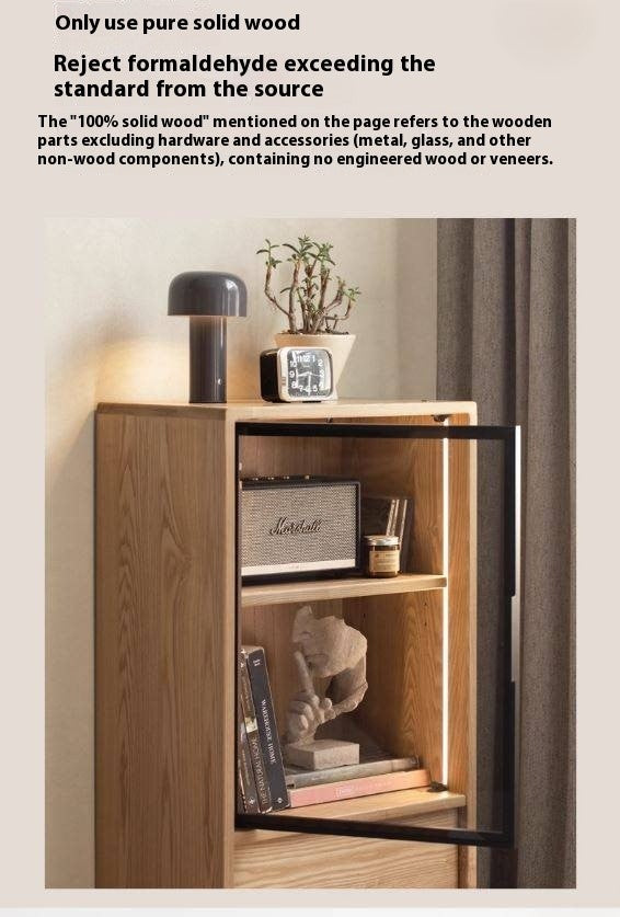 Ash Solid Wood Modern Side Cabinet.