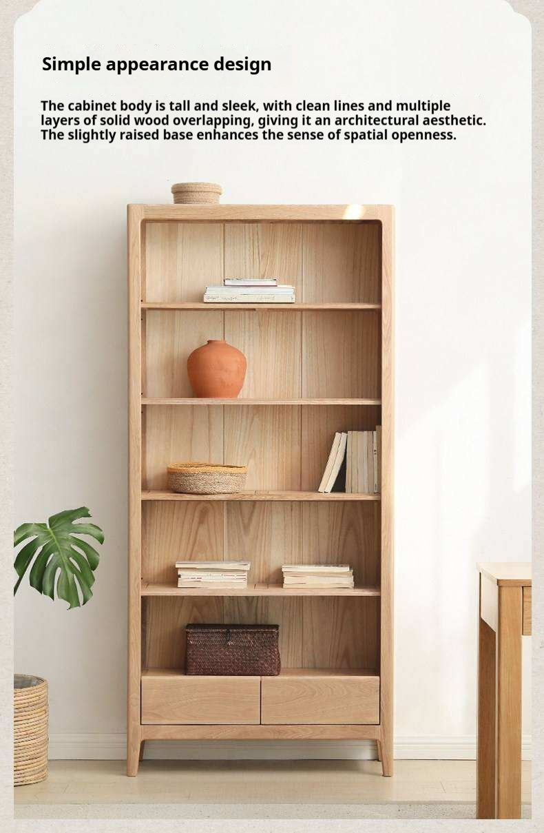 Ash Solid Wood Combination Bookcase Bookshelf