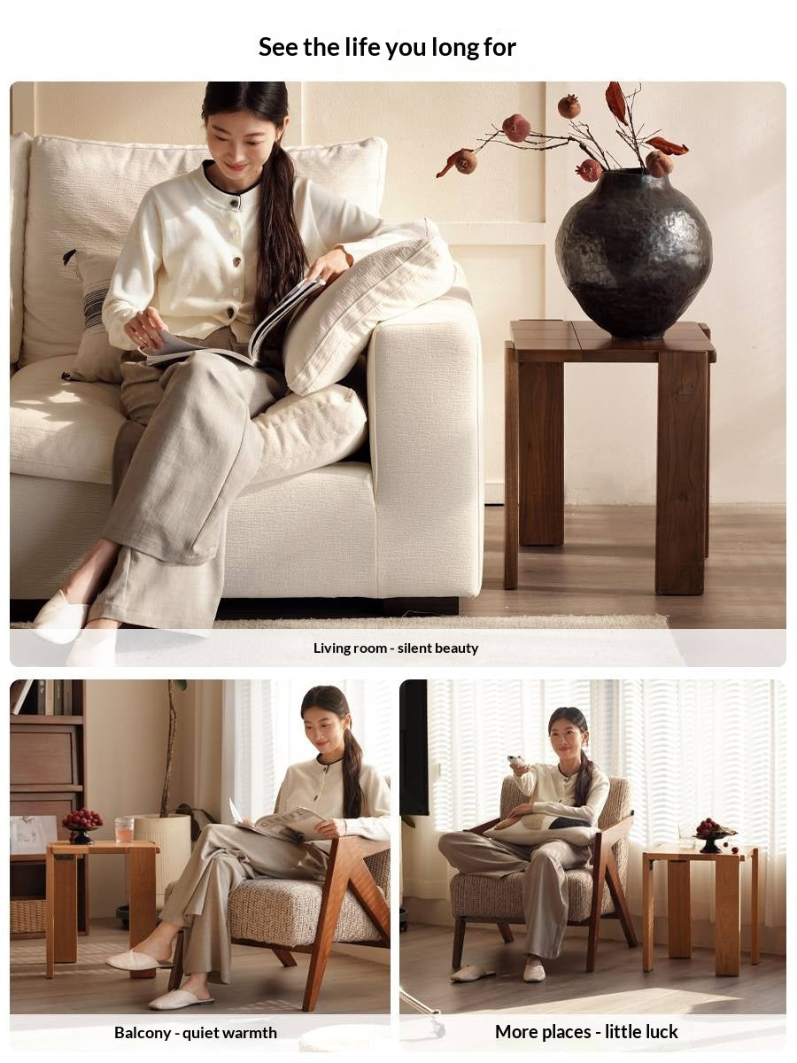 Black Walnut, Cherry Solid Wood Modern Square Side Table