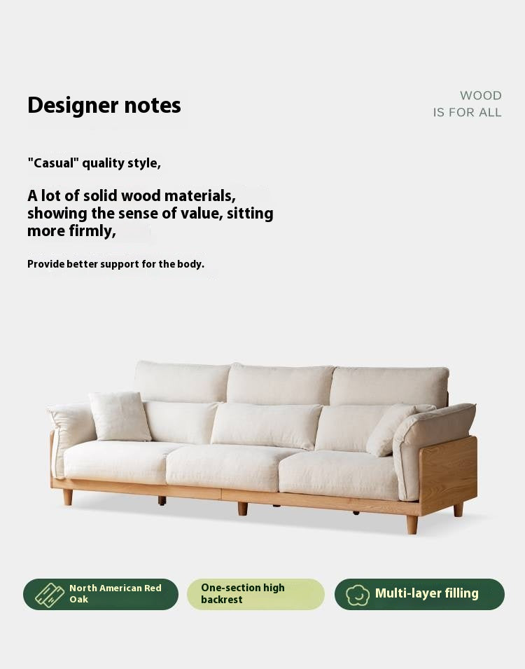 Oak Solid Wood high-back sofa